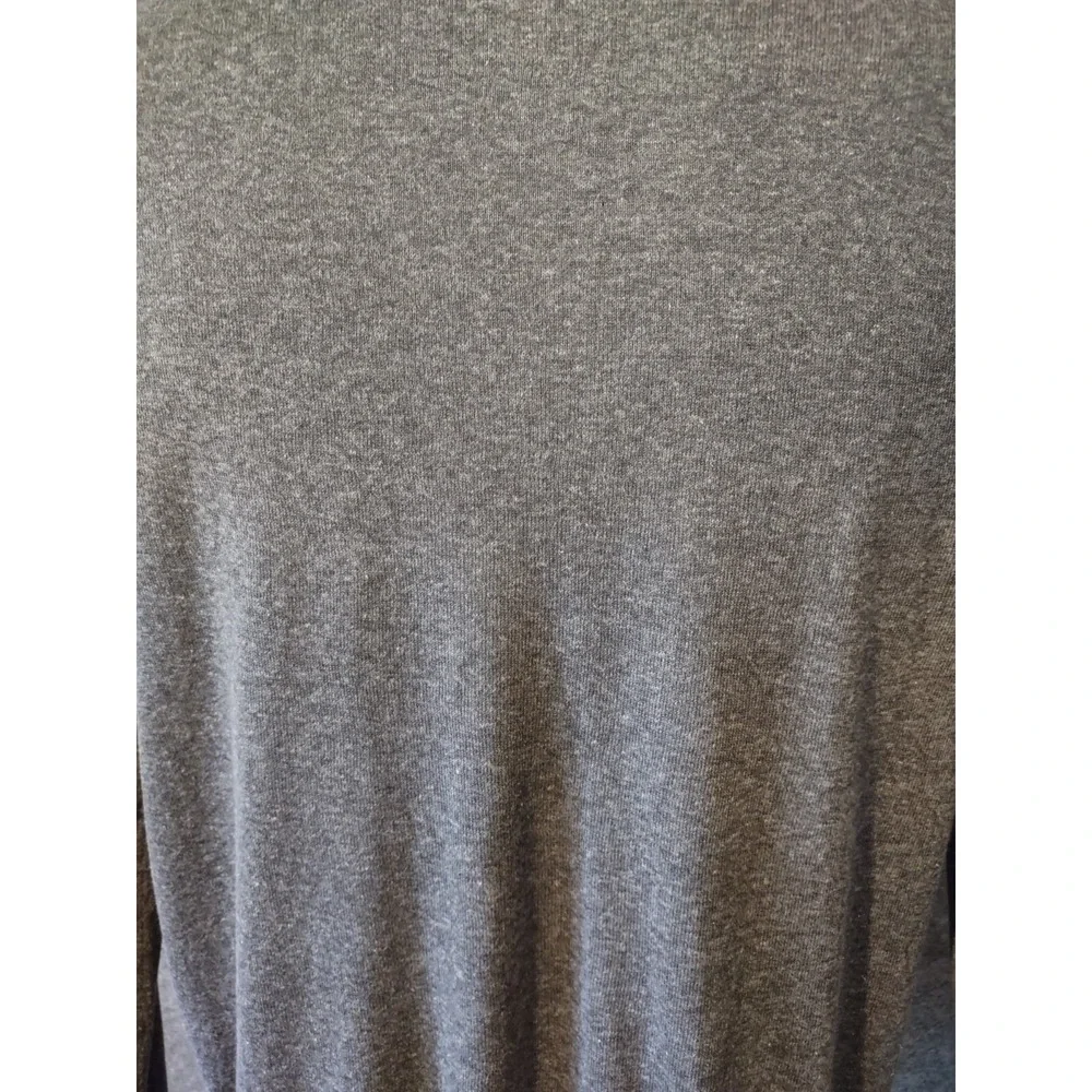 Banana Republic Sweater Men's L Silk Linen V-Neck Charcoal Gray Heather Classic